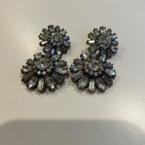 Sparkly bauble bar statement earrings